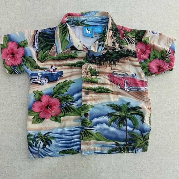 Hawaiian Shirt 2t 3t Classic Cars Palm 